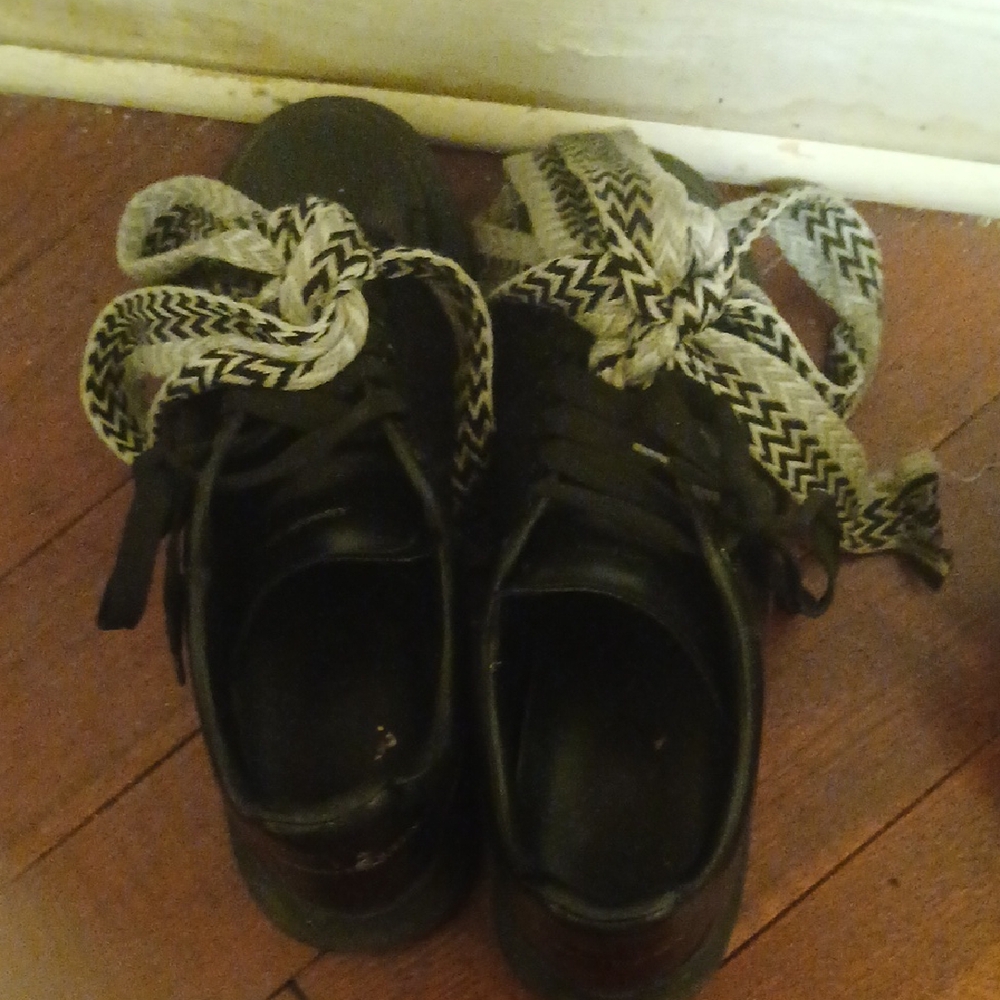 Alexander McQueen Black Sneakers with Gold Logo